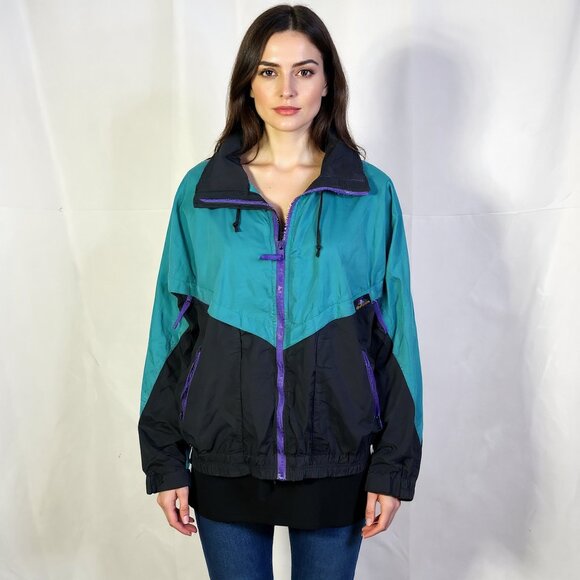 Vintage Sedona Desires Teal Purple Windbreaker Jacket – Unisex Retro Style Large - Picture 2 of 8